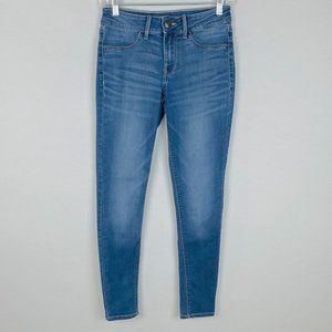 So Brand Jeans Juniors 7 Whiskered Light Medium Wash Jegging Jeans Back Pockets